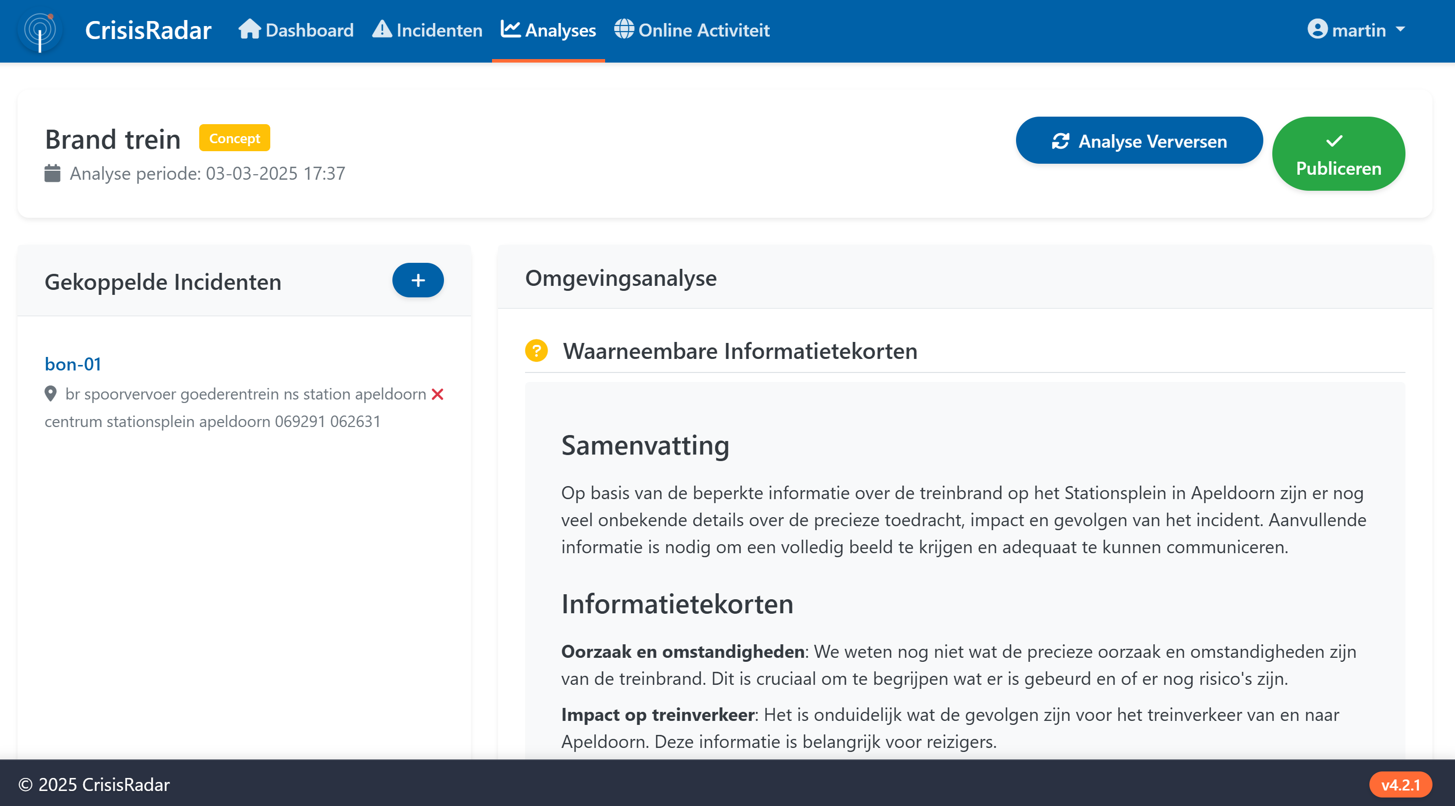 CrisisRadar Tablou de bord de monitorizare în timp real